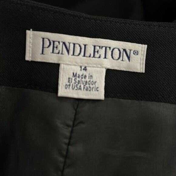 Pendleton Wool Pants Womens 14 Black Side Zip Career High Rise Straight Office - Picture 9 of 11